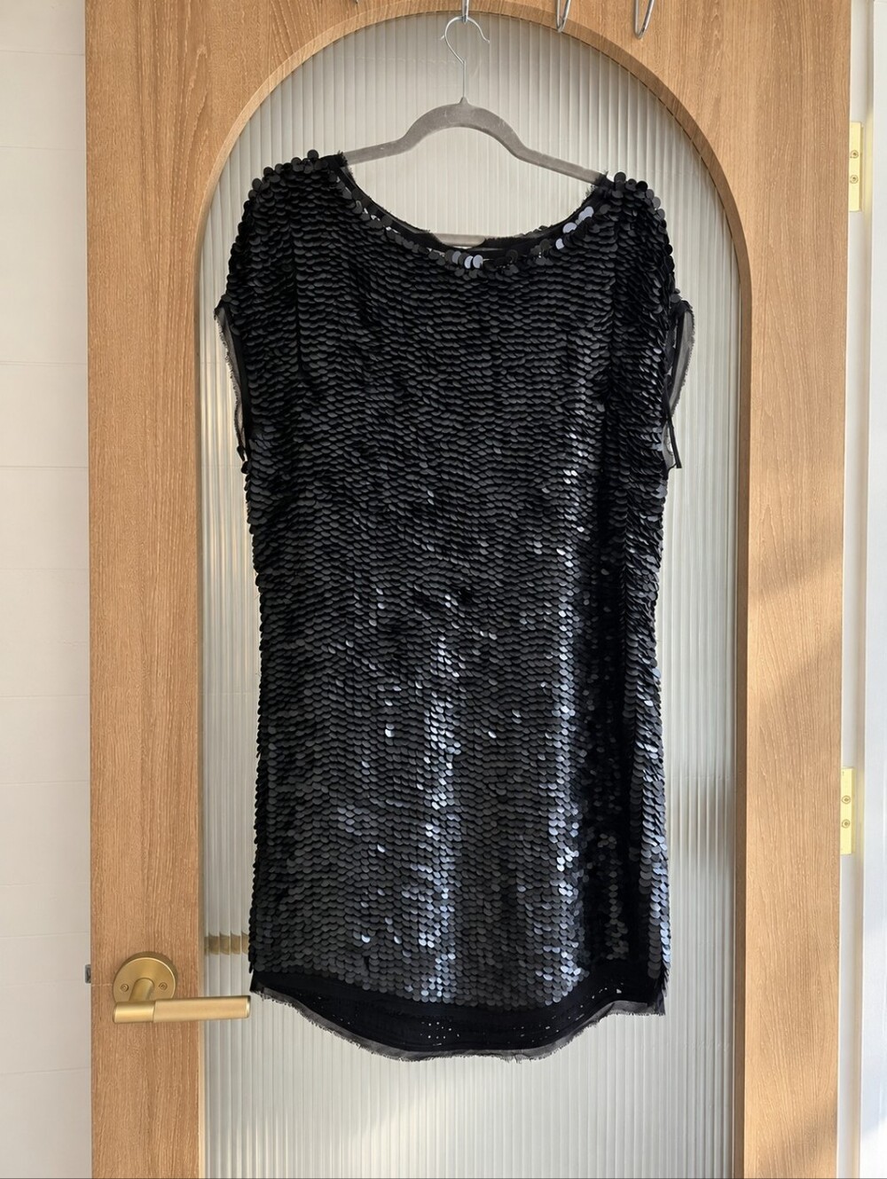 Vintage All Saints Sequin T-shirt Or Tunic Dress, Hand Embellished